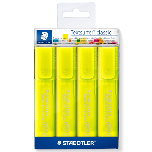 Staedtler Highlighter Textsurfer Classic Yellow - Pack of 4